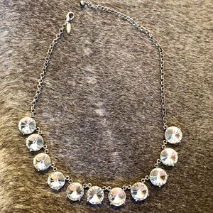 Crystal and silver statement necklace